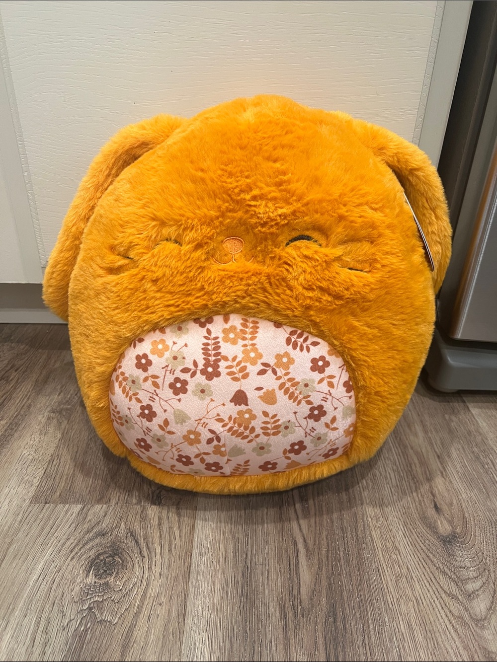 Squishmallows Orange Bunny Plush with Floral Belly